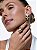 Conjunto de brinco e anel acetinado com zircônia morganita e pedra natural banho em ouro 18k - Imagem 2