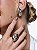 Conjunto de brinco e anel com zircônia colorida e pedra natural banho em ouro 18k - Imagem 1
