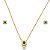 Conjunto de brinco e colar com zircônia esmeralda banho em ouro 18k - Imagem 1