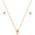 Conjunto de brinco e colar com zircônia pink banho em ouro 18k - Imagem 1