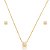 Conjunto de brinco e colar com zircônia cristal banho em ouro 18k - Imagem 1