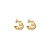 Brinco de argola liso com detalhe acetinado banho em ouro 18k - Imagem 1