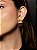 Brinco dourado acetinado liso banho em ouro 18k - Imagem 3