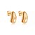 Brinco de argola acetinado liso banho em ouro 18k - Imagem 1