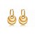 Brinco de argola acetinado liso banho em ouro 18k - Imagem 1