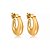 Brinco de argola acetinado liso banho em ouro 18k - Imagem 1