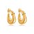 Brinco de argola acetinado liso banho em ouro 18k - Imagem 1