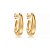 Brinco de argola acetinado liso banho em ouro 18k - Imagem 1