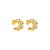 Brinco de argola cravejado de zircônia cristal banho em ouro 18k - Imagem 1