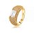 Anel dourado cravejado de zircônia cristal banho em ouro 18k - Imagem 1