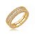 Anel dourado cravejado de zircônia cristal banho em ouro 18k - Imagem 1