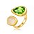 Anel acetinado com zircônia esmeralda e pedra natural banho em ouro 18k - Imagem 2