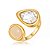 Anel acetinado com zircônia cristal e pedra natural banho em ouro 18k - Imagem 2