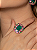 Conjunto de brinco e anel cravejado de zircônia colorida e pedra fusion esmeralda banho em ouro 18k - Imagem 3
