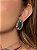 Conjunto de brinco e anel cravejado de zircônia colorida e pedra fusion esmeralda banho em ouro 18k - Imagem 4