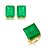 Conjunto de brinco e anel com pedra fusion esmeralda banho em ouro 18k - Imagem 1