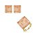Conjunto de brinco e anel quadrado cravejado de zircônia cristal e pedra fusion coral banho em ouro 18k - Imagem 2