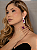 Conjunto de brinco e anel luxo cravejado de zircônia cristal e pedra fusion ametista banho em ouro 18k - Imagem 3