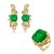 Conjunto de brinco e anel luxo cravejado de zircônia cristal e pedra fusion ametista banho em ouro 18k - Imagem 2