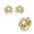 Conjunto de brinco e anel flor cravejado de zircônia cristal e pedra fusion yellow banho em ouro 18k - Imagem 2
