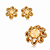 Conjunto de brinco e anel luxo flor cravejado de zircônia cristal e pedra fusion morganita banho em ouro 18k - Imagem 2