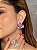 Conjunto de brinco e anel flor em degradê de zircônia rosa banho em ouro 18k - Imagem 3