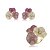 Conjunto de brinco e anel flor em degradê de zircônia rosa banho em ouro 18k - Imagem 2