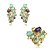 Conjunto de brinco e anel anel luxo com zircônia e pedra fusion banho em ouro 18k - Imagem 1