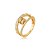 Anel dourado cravejado de zircônia cristal banho em ouro 18k - Imagem 1
