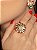 Conjunto de brinco e anel cravejado de zircônia cristal com pedra fusion turmalina banho em ouro 18k - Imagem 3