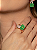 Conjunto de brinco e anel cravejado de zircônia cristal com pedra fusion esmeralda banho em ouro 18k - Imagem 3