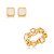 Conjunto de brinco e anel cravejado de zircônia e pedra fusion cristal banho em ouro 18k - Imagem 2