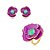 Conjunto de brinco e anel de flor esmaltado com pedra fusion turmalina banho em ouro 18k - Imagem 2