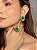 Conjunto de brinco e anel de flor esmaltado com pedra fusion ametista banho em ouro 18k - Imagem 3