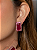 Conjunto de brinco e anel esmaltado cravejado de zircônia pink banho em ouro 18k - Imagem 4