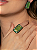 Conjunto de brinco e anel esmaltado cravejado de zircônia esmeralda banho em ouro 18k - Imagem 4
