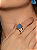 Conjunto de brinco e anel cravejado zircônia cristal e pedra fusion topázio banho em ouro 18k - Imagem 3