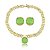 Conjunto de brinco e colar cravejado de zircônia e pedra fusion esmeralda banho em ouro 18k - Imagem 2
