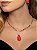 Conjunto de brinco e colar luxo cravejado de zircônia colorida e pedra fusion coral banho em ouro 18k - Imagem 4