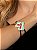 Conjunto de brinco e bracelete esmaltado com pedra fusion turmalina banho em ouro 18k - Imagem 3