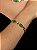 Conjunto de brinco e pulseira com zircônia morganita e pedra fusion esmeralda banho em ouro 18k - Imagem 2