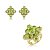 Conjunto de brinco e anel cravejado zircônia cristal e peridoto banho em ouro 18k - Imagem 2