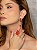 Conjunto de brinco e anel cravejado zircônia cristal e pedra fusion coral banho em ouro 18k - Imagem 4