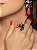 Conjunto de brinco e anel cravejado de zircônia colorida com pedra fusion coral banho em ouro 18k - Imagem 4