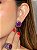 Conjunto de brinco e anel luxo cravejado de zircônia e pedra fusion ametista banho em ouro 18k - Imagem 3