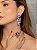 Conjunto de brinco e anel luxo cravejado de zircônia cristal e ametista banho em ouro 18k - Imagem 3