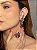 Conjunto de brinco e anel cravejado de zircônia pink banho em ouro 18k - Imagem 1
