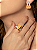 Conjunto de brinco e anel cravejado de zircônia cristal e pedra fusion morganita banho em ouro 18k - Imagem 3