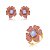 Conjunto de brinco e anel cravejado flor de zircônia e pedra fusion ametista banho em ouro 18k - Imagem 2