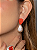 Conjunto de brinco e anel cravejado de zircônia cristal e pedra fusion coral banho em ouro 18k - Imagem 4